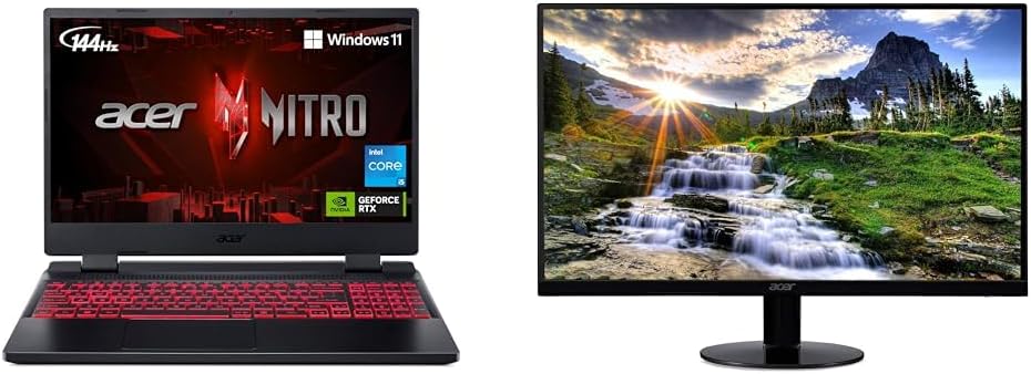 Gaming Laptop with Core i5-12500H, NVIDIA GeForce RTX 3050, and 21.5 Inch Full HD IPS Monitor H198