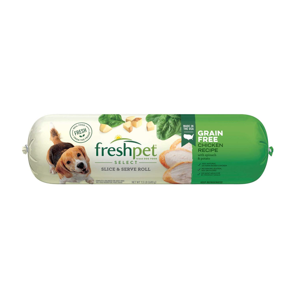 Grain Free Chicken Recipe Slice & Serve Roll Dog Food Q5588