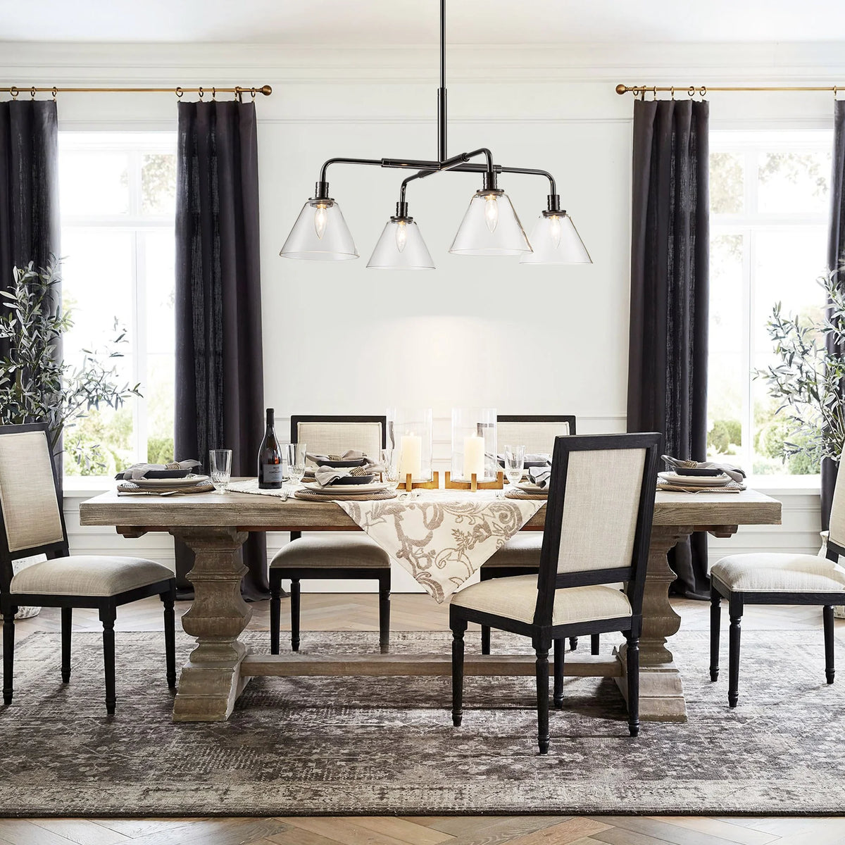 4-Light Dimmable Industrial Chandelier R326340