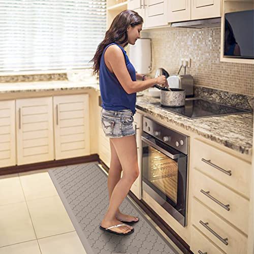Grey Anti Fatigue Kitchen Mat 17.3"x39" E744469