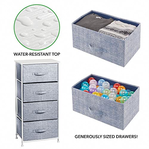Navy Blue Tall Dresser with 4 Removable Fabric Drawers Z345