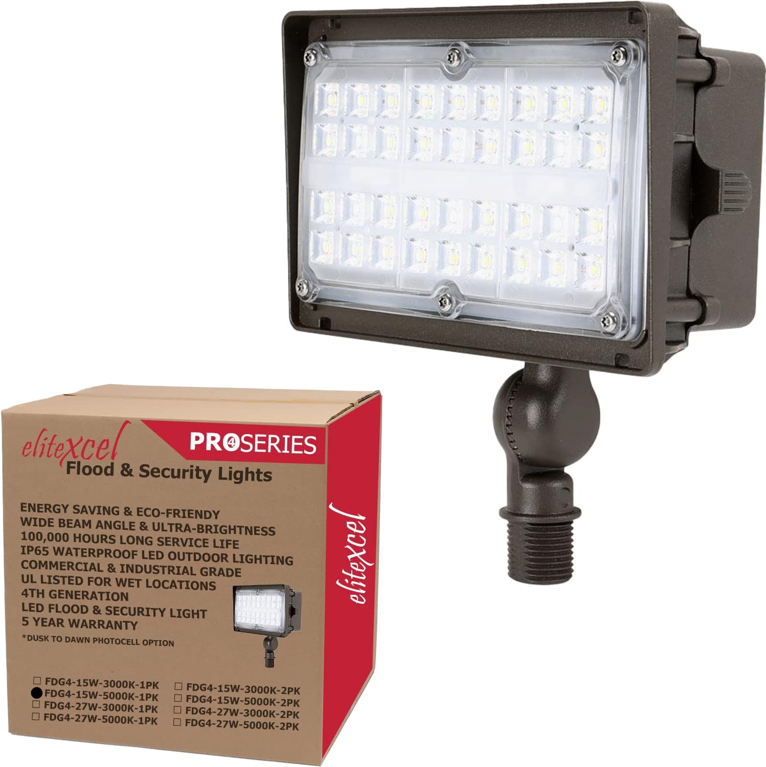 LED Flood Light Outdoor, 16W Landscape Lights, 1500 Lumen Waterproof Security Lights, 3000K Warm White H2069
