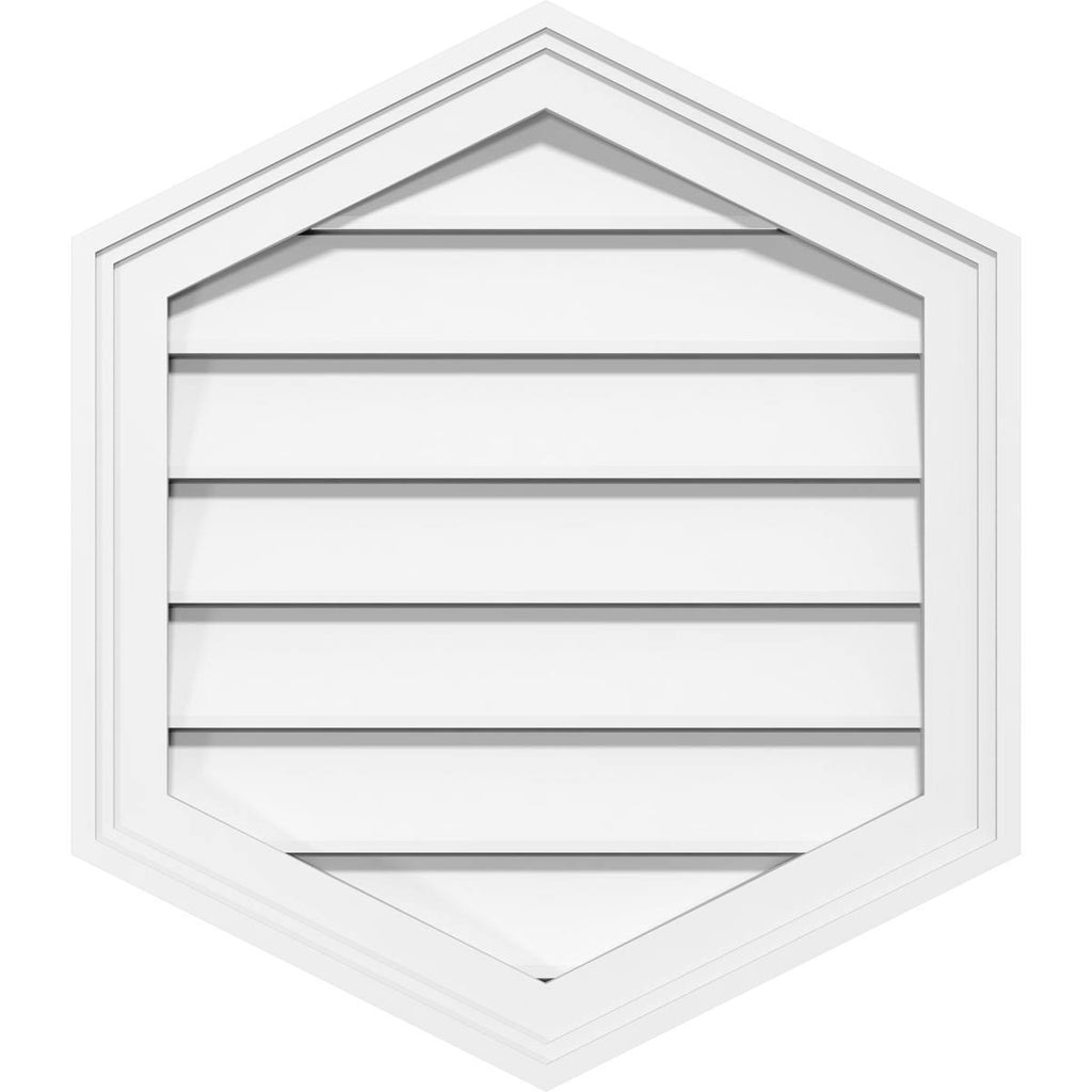 18x22W x 22x22H Vertical Peaked Surface Mount PVC Gable Vent 12/12 Pitch Q422377