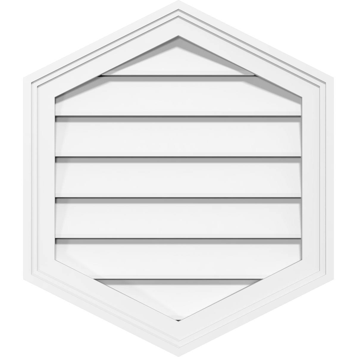 18x22W x 22x22H Vertical Peaked Surface Mount PVC Gable Vent 12/12 Pitch Q422377