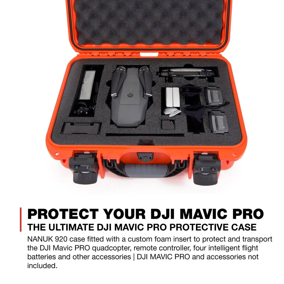 Orange Waterproof Hard Case with Custom Foam Insert W6586