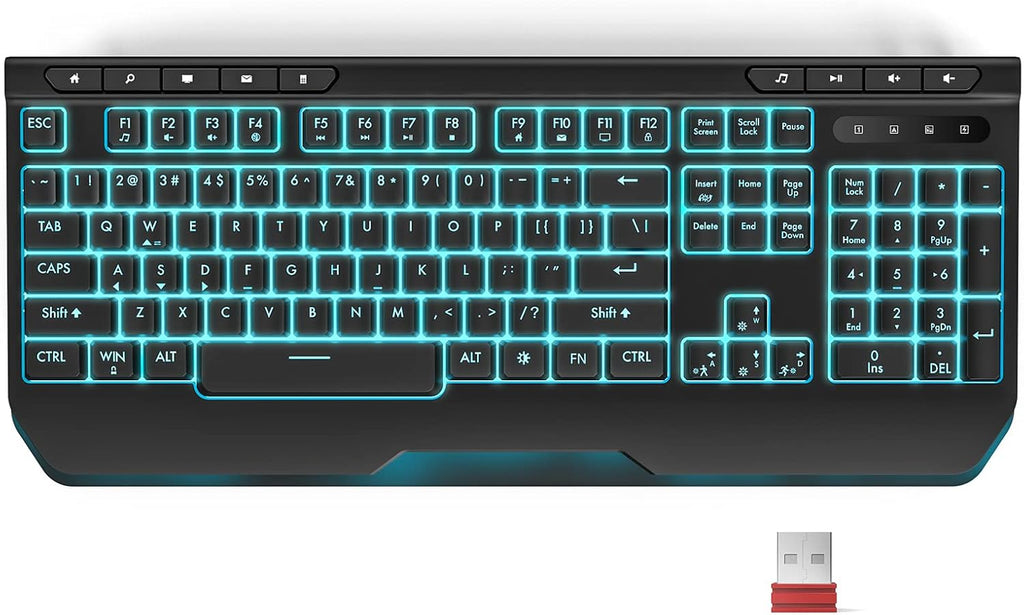 RGB Wired Full Size Gaming Keyboard with Ergonomic Wrist Rest Y439890