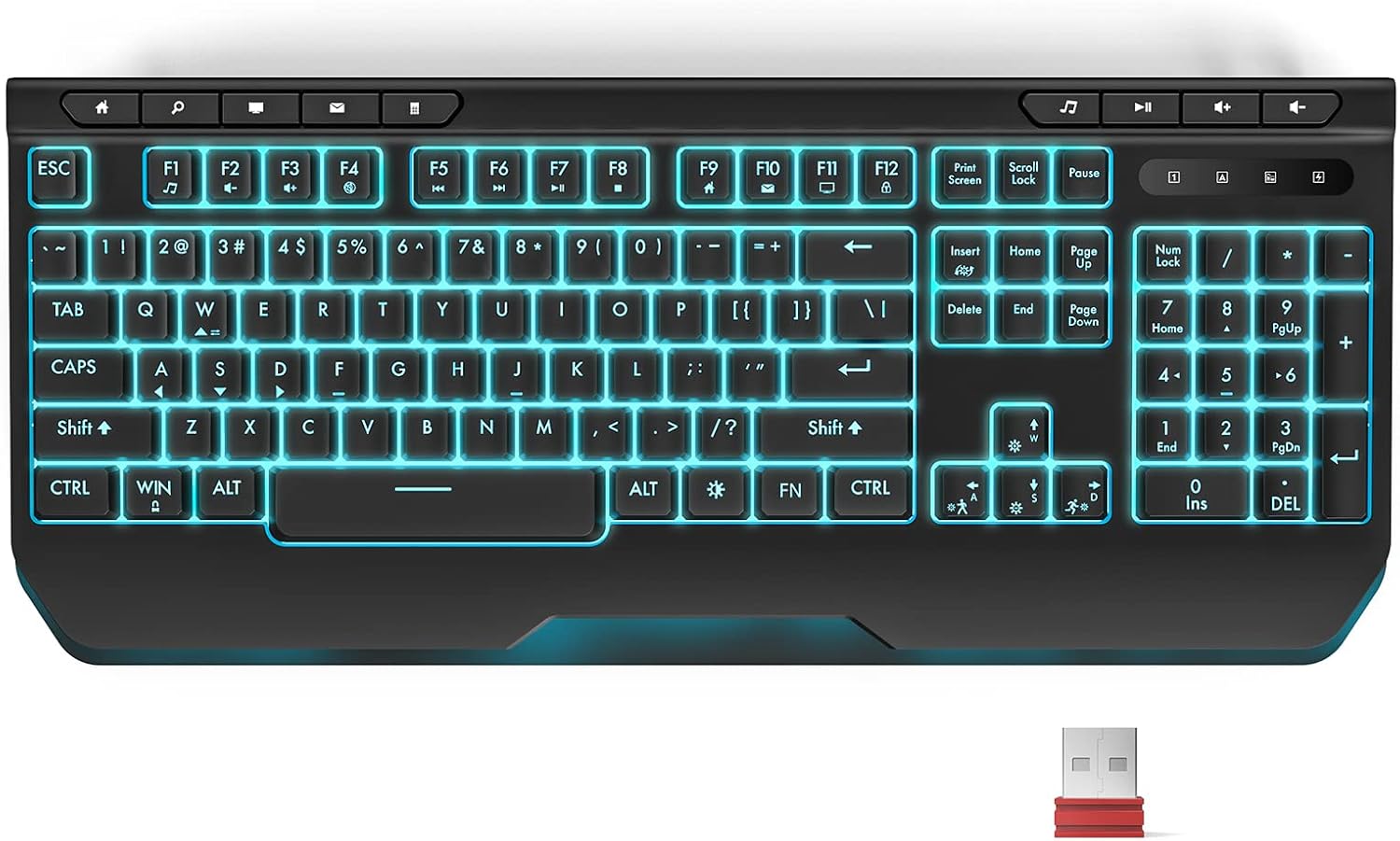 RGB Wired Full Size Gaming Keyboard with Ergonomic Wrist Rest Y439890