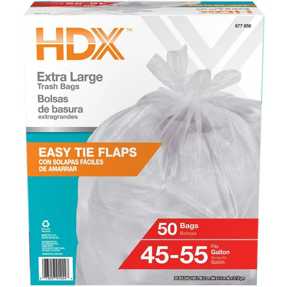 50 Gallon Clear Trash Bags (50-Count) T6938