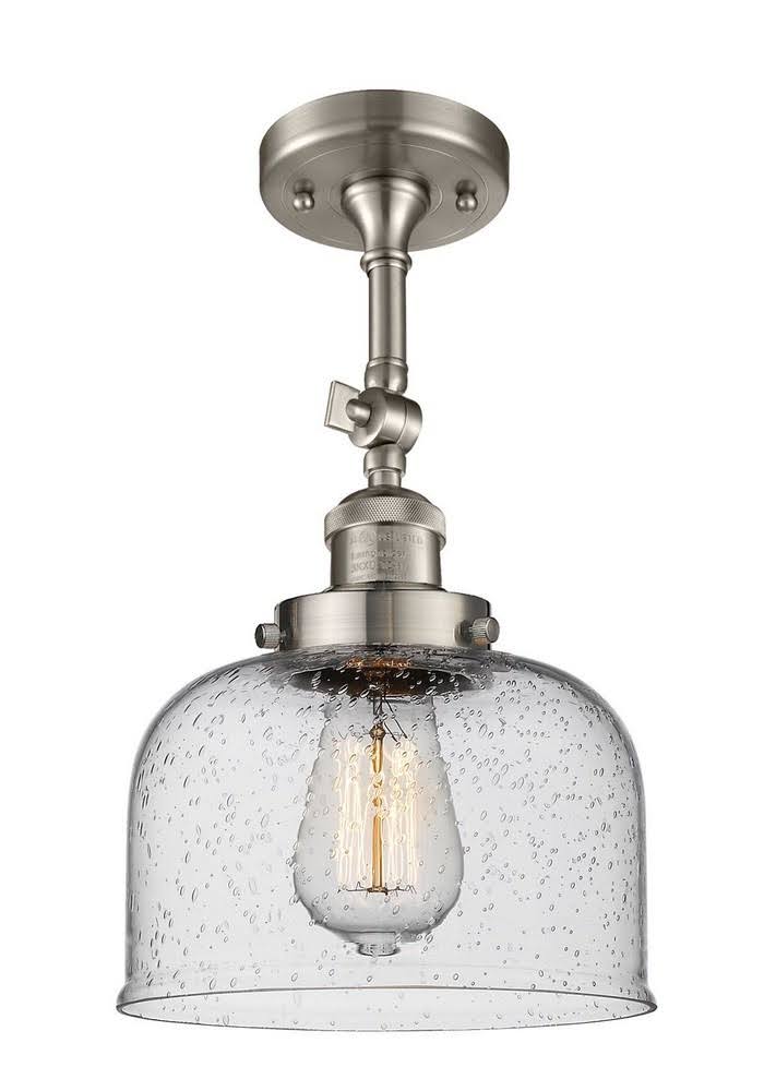 Large Bell 1 Light Semi Flush Mount LED (Brass) E62719