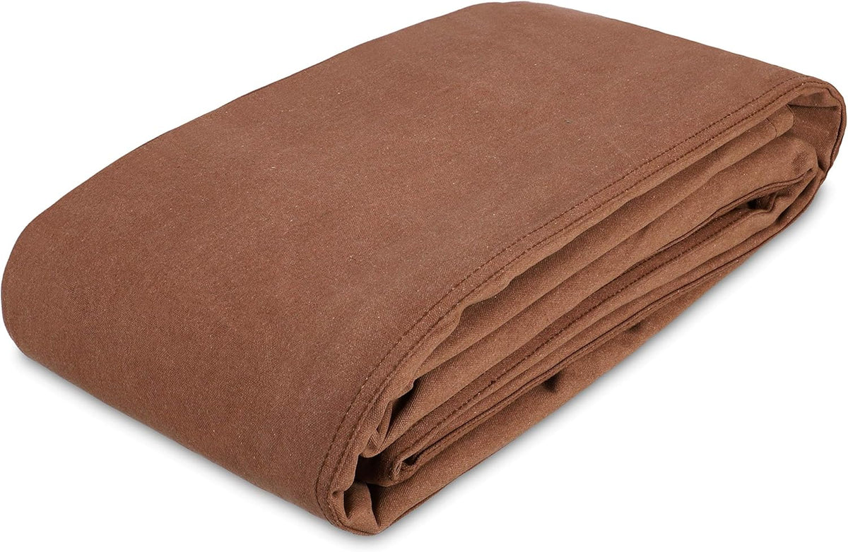 Canvas Tarp 18 oz. Waterproof UV Resistant Rustproof Grommets Cloth Tarp 10'x14' Brown G9145
