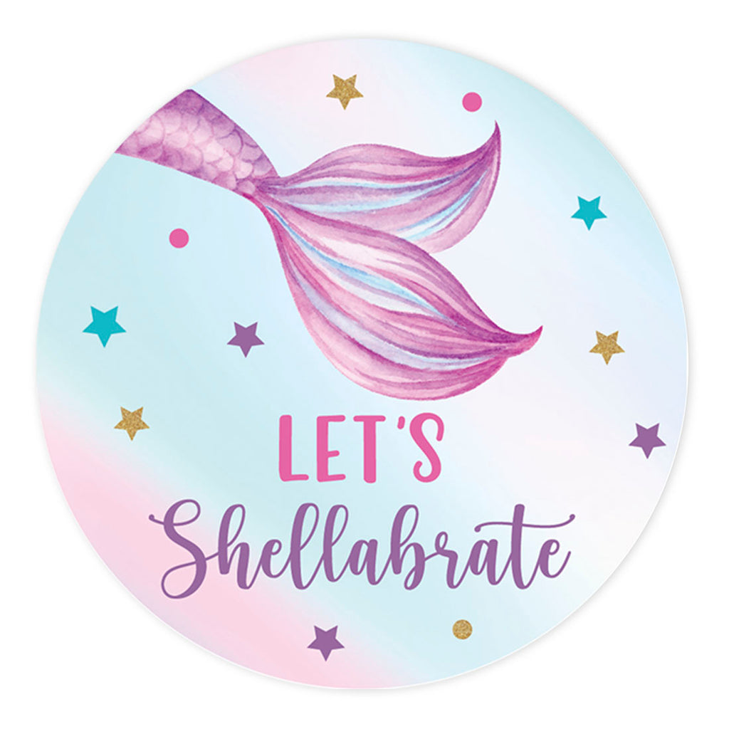 80-Pk 2-Inch Round Mermaid Stickers Y550