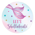 80-Pk 2-Inch Round Mermaid Stickers Y550