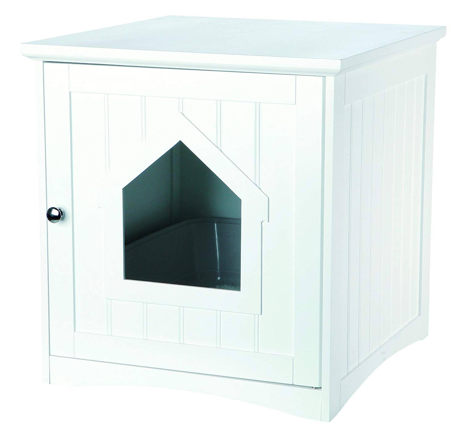 White Cat Litter Box Enclosure Z693