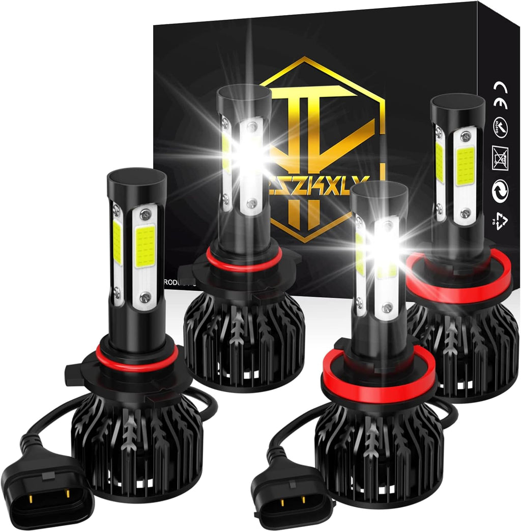 9005 9006 LED Headlight Bulb Kit, 6000K Cool White, 4-Pack N67771