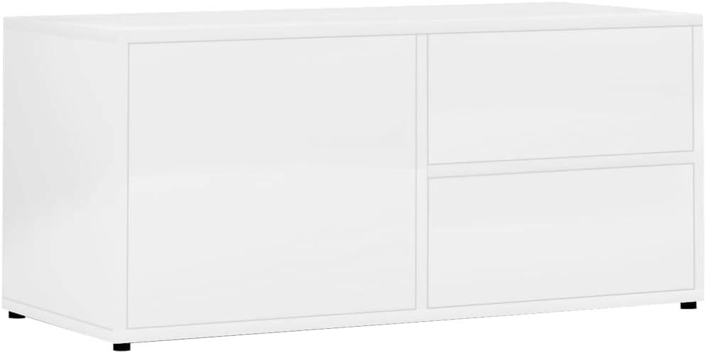 Gray Chipboard TV Cabinet with Drawer C474