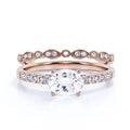 2.00 Carat Oval Cut Diamond Moissanite Engagement Ring in 925 Sterling Silver With 18k Rose Gold Plating G80192
