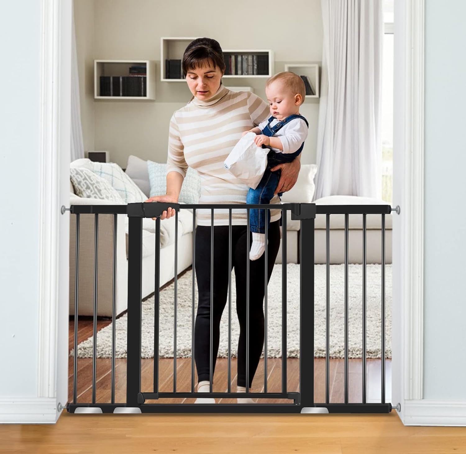 Extra Wide Auto-Close Walk Thru Baby Gate P167