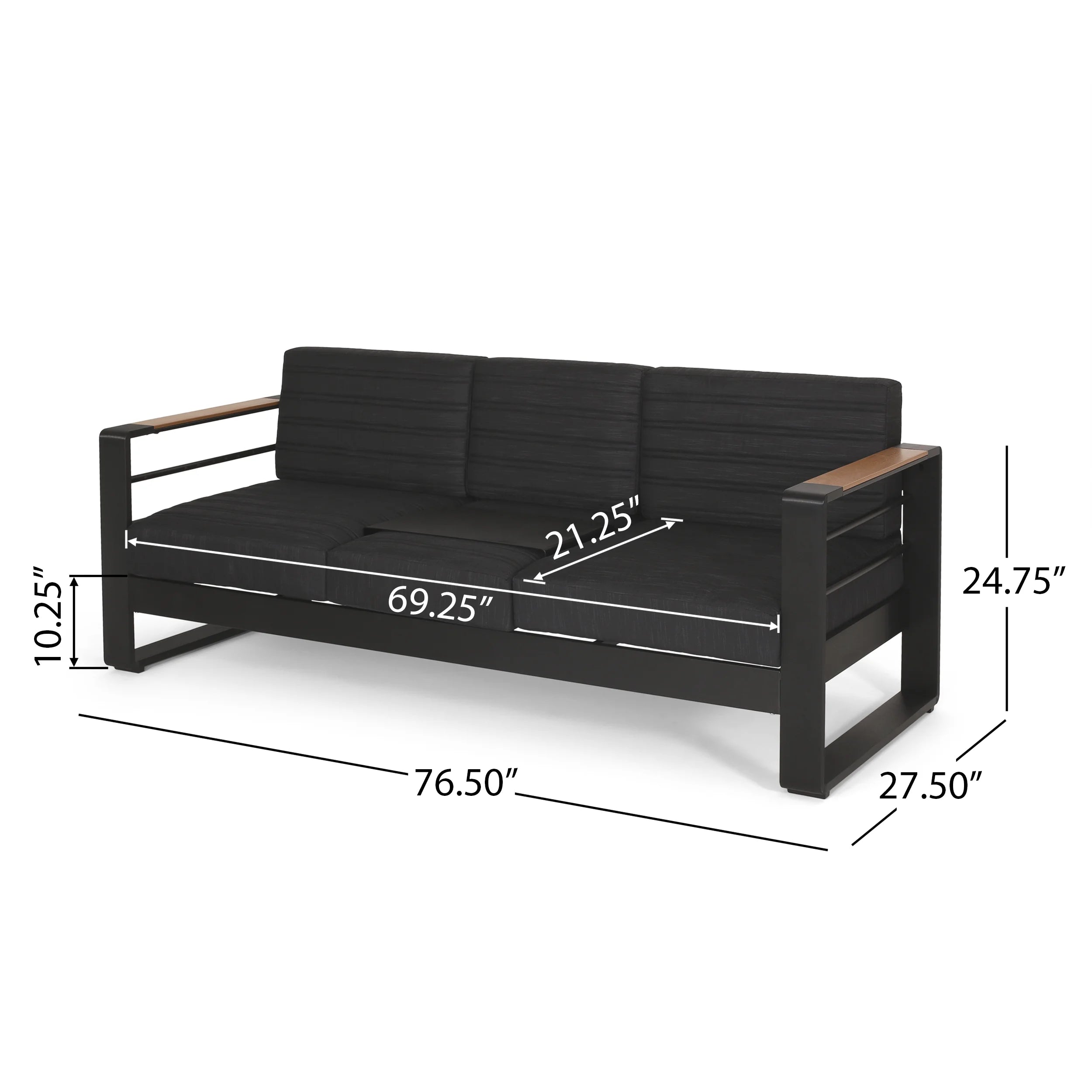 Outdoor Aluminum and Glass 6 Seater Sofa Chat Set with Cushions K5065