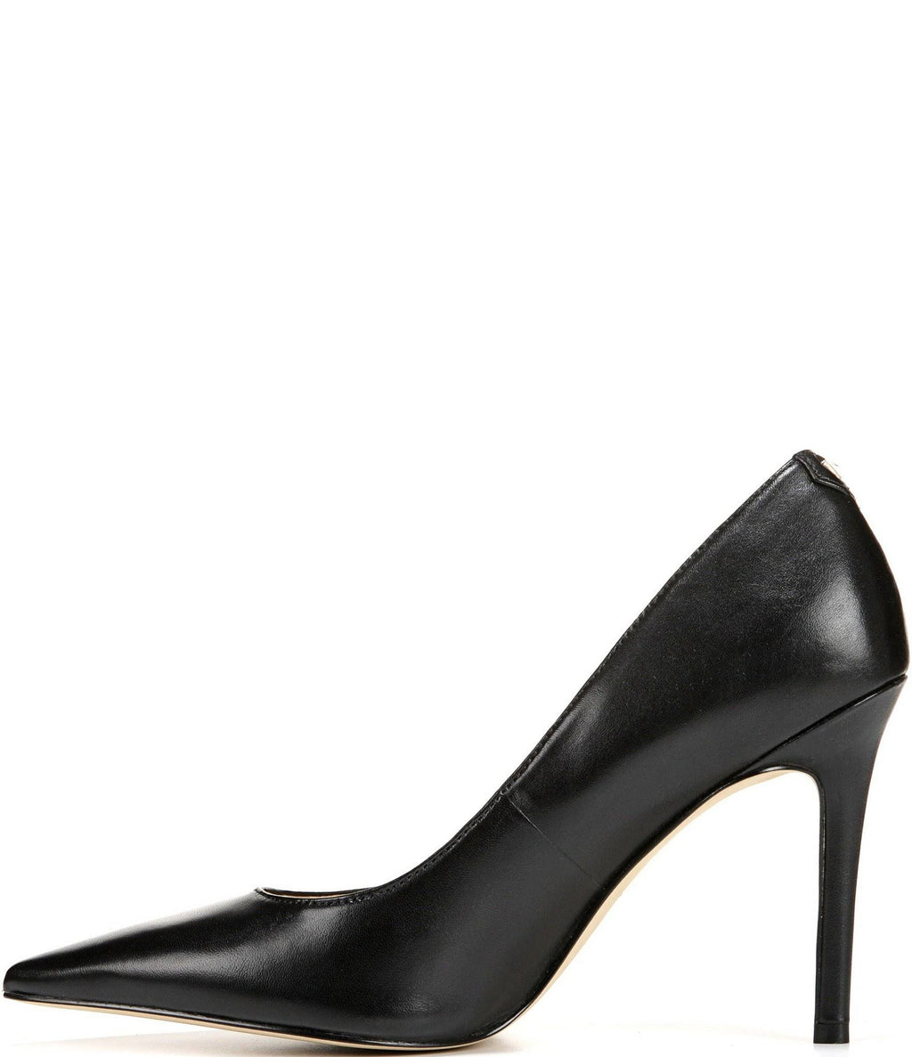 Black Leather Pumps V835