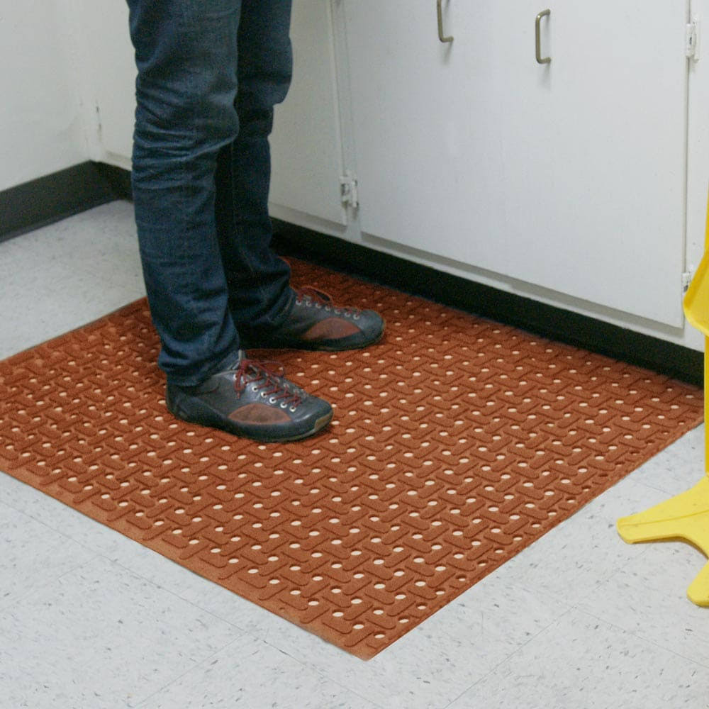 Red 34 in. x 10 ft. Nitrile Non-Slip Rubber Mat V854
