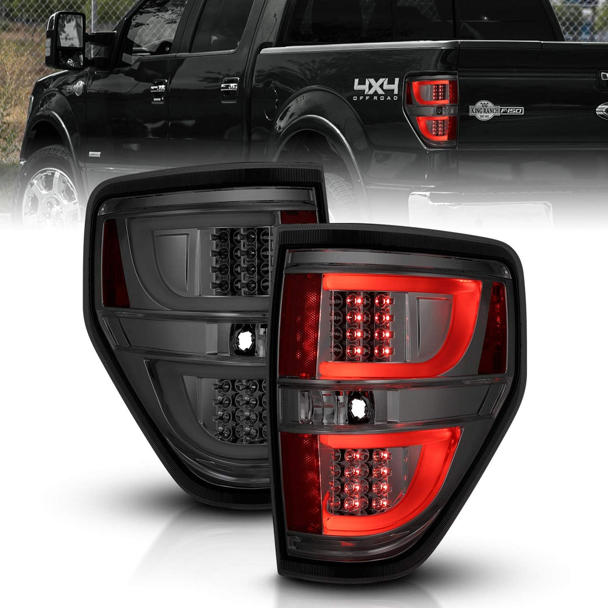 LED Tube Bar Replacement Brake Tail Lights Set for Ford F-150 Truck F6280