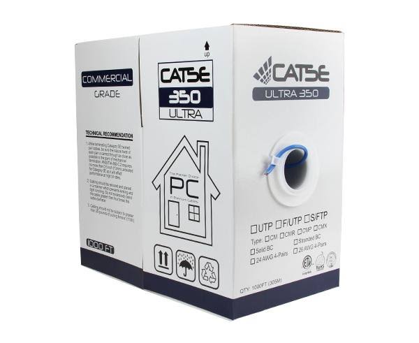 Cat5e Shielded Bulk Ethernet Cable, 24AWG, 1000ft Black G6818