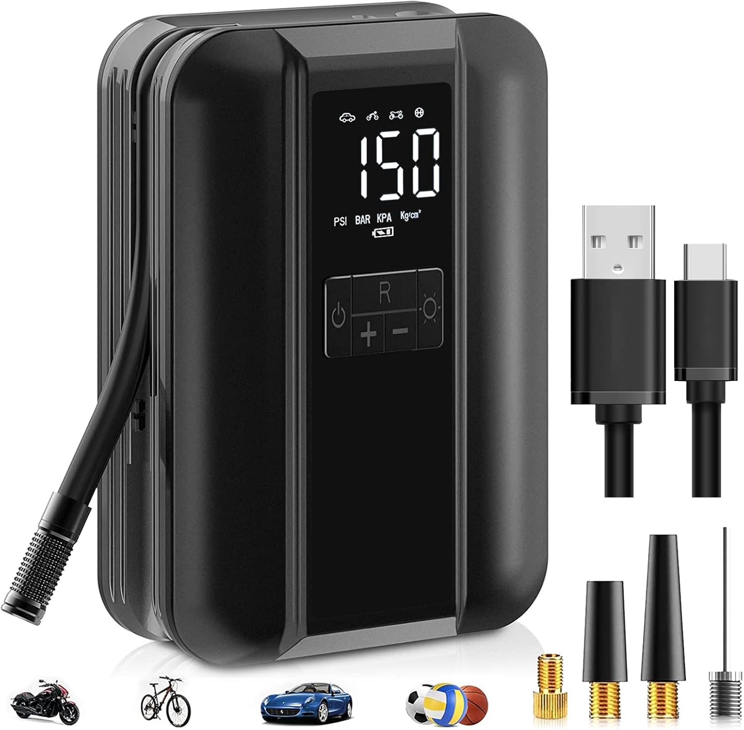150PSI Rechargeable Portable Tire Inflator Air Compressor Pump, Pack of 2 L338