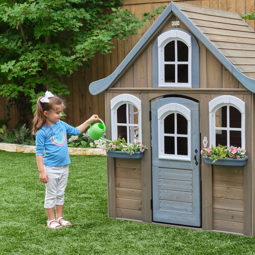Wooden Outdoor Playhouse with Bench and Kitchen Z2617