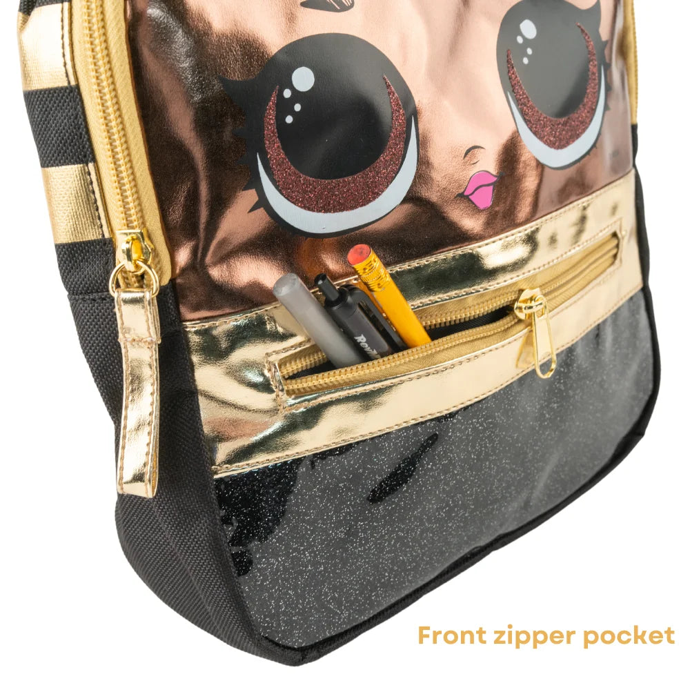 Gold Mini Backpack Purse 10 inch F376