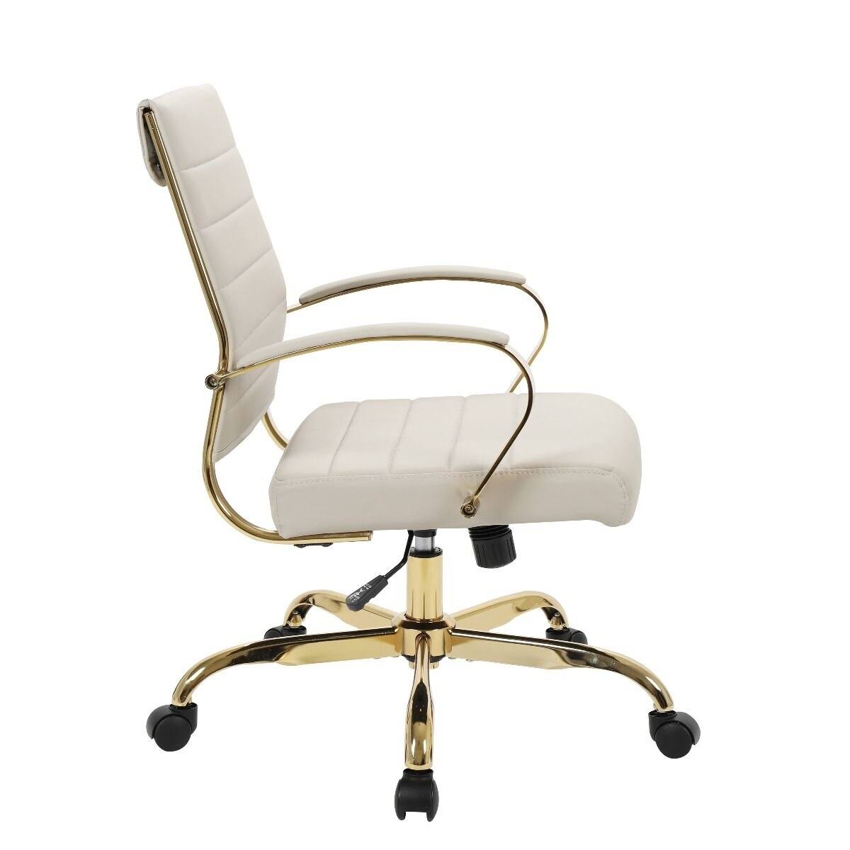 Black Leather Office Chair with Gold Frame N5146