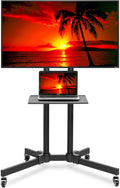 Rolling TV Stand Mobile TV Cart with Wheels H28706