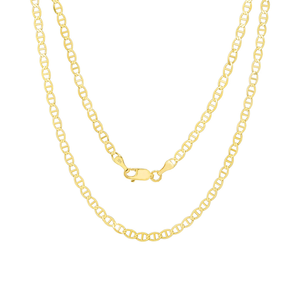10k Yellow Gold Solid Anchor Chain Necklace 16" - 30" H9405