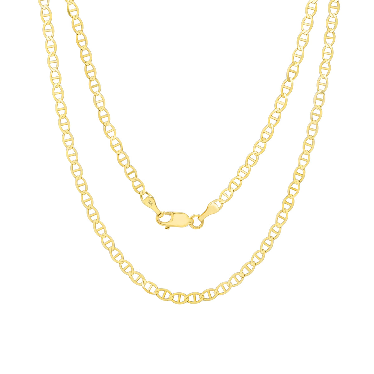 10k Yellow Gold Solid Anchor Chain Necklace 16" - 30" H9405