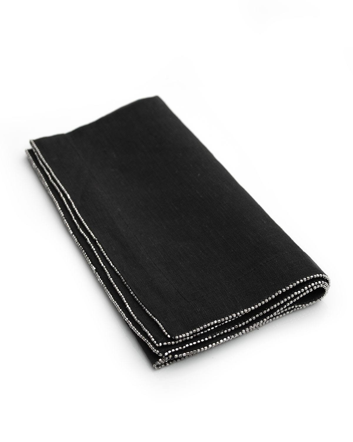 Silver Beaded Napkin Set of 4 T1856