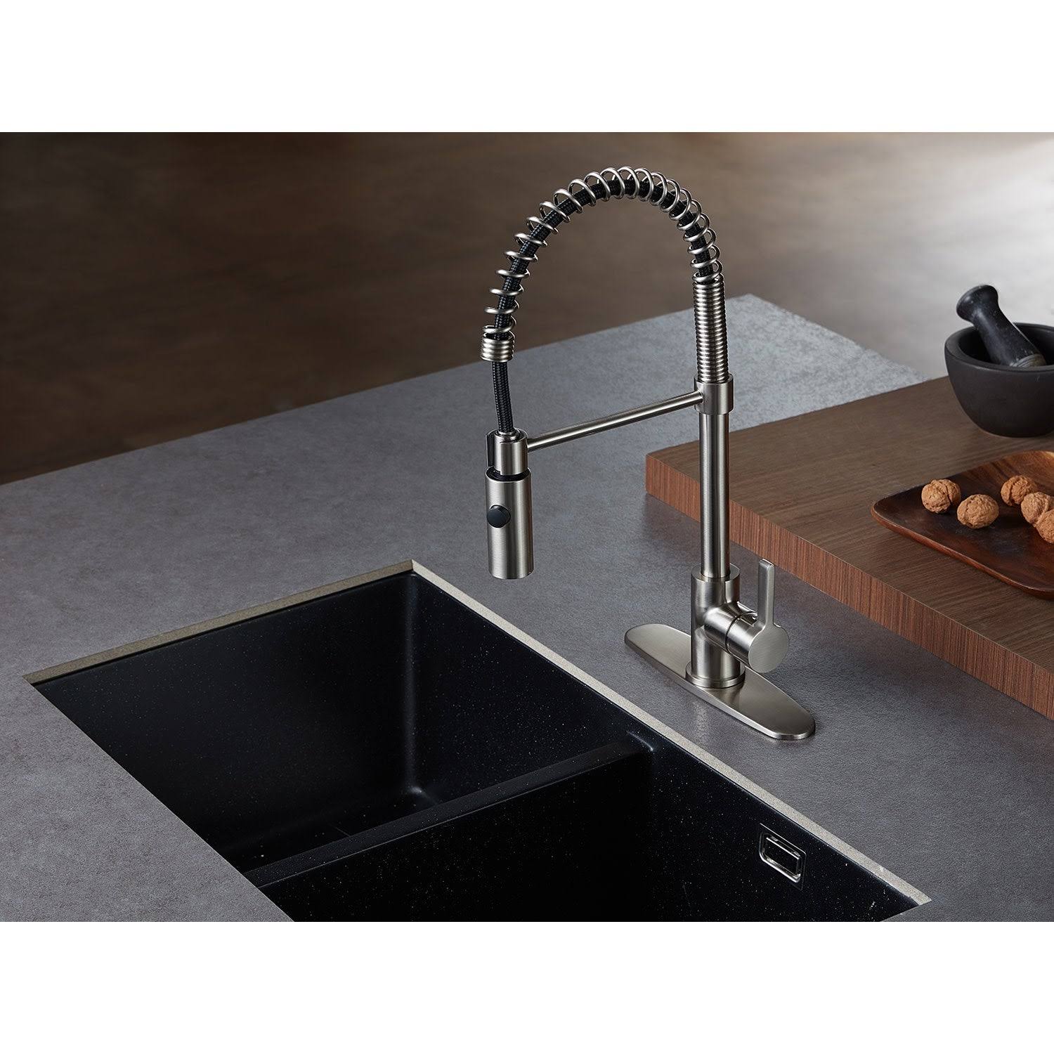 Brushed Nickel Single-Handle Pre-Rinse Kitchen Faucet Z91665