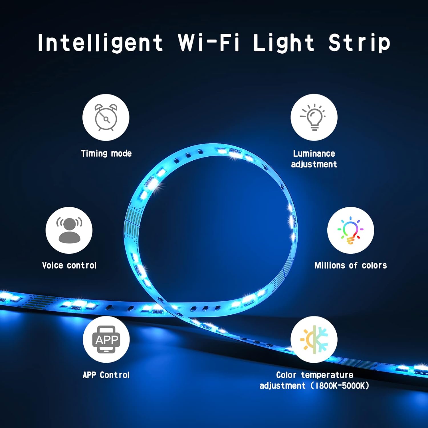 6 Pcs 9.8ft Led Strip Lights with App Control P6605