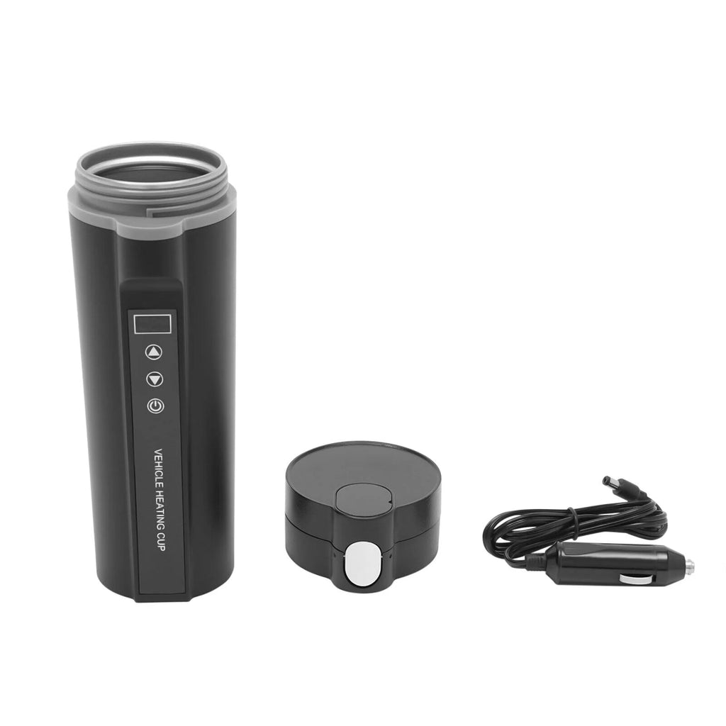 Black 304 Stainless Steel Portable Car Electric Kettle Cup H8662