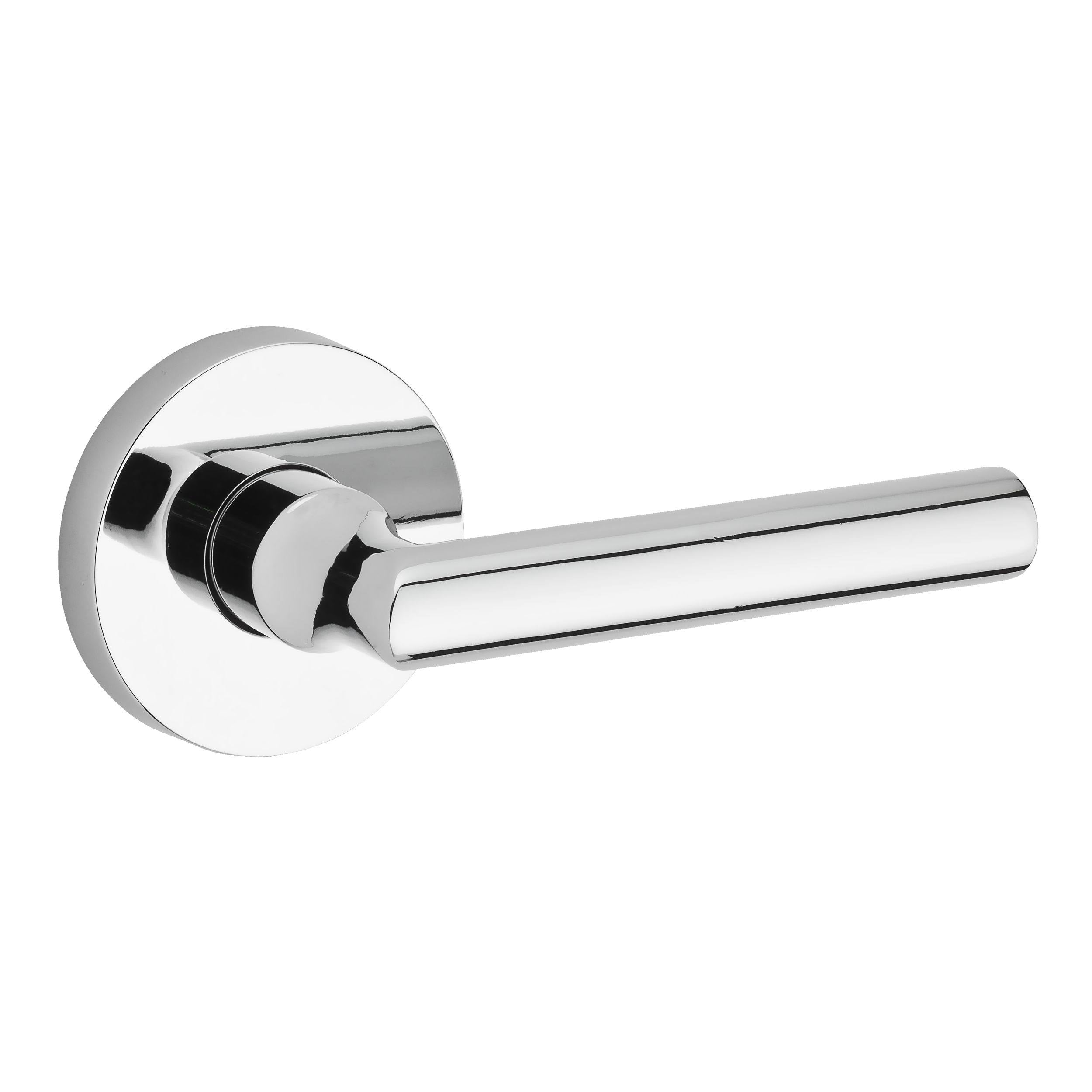 Polished Chrome Tube Privacy Leverset with Round Rose W8409