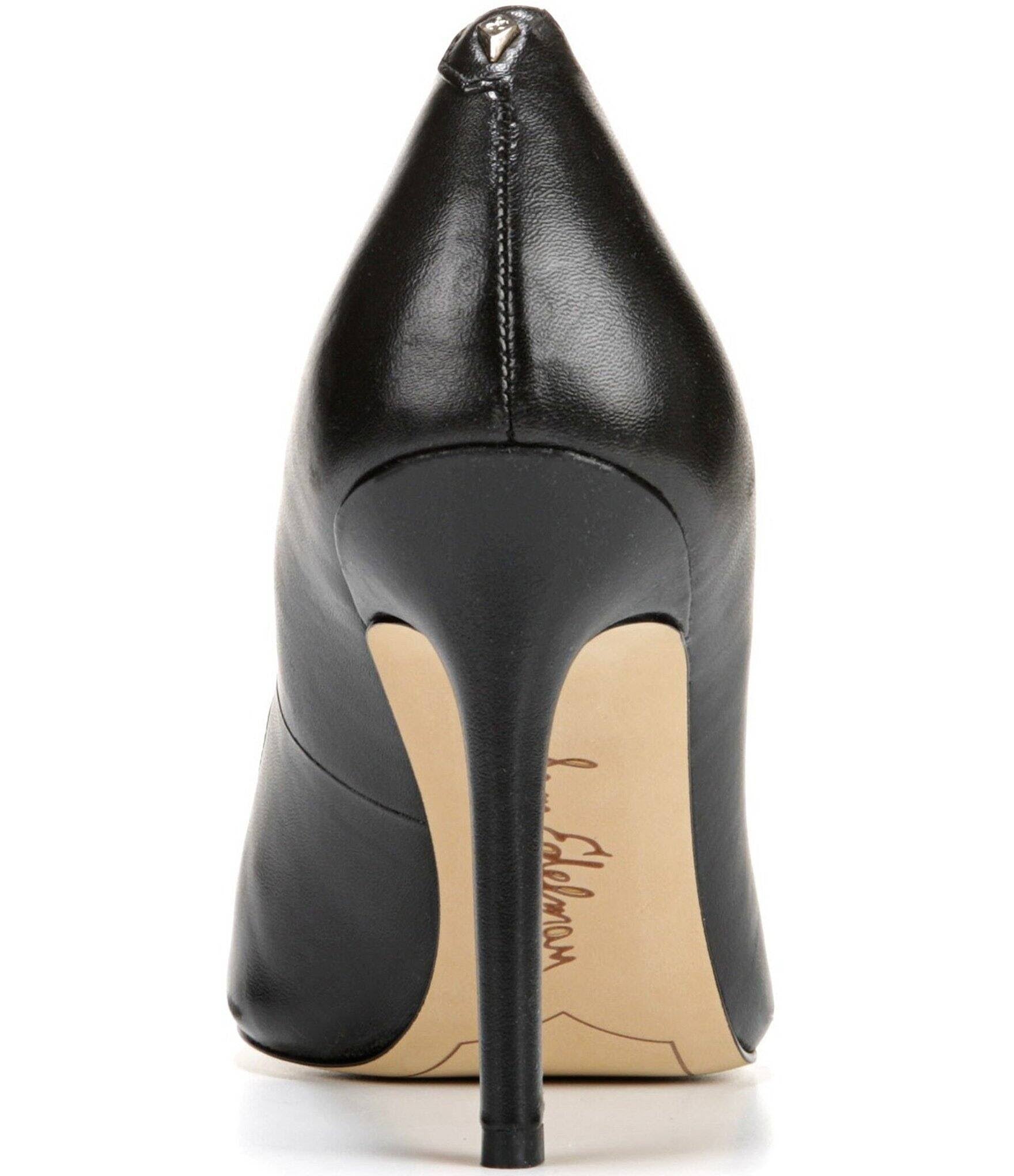 Black Leather Pumps V835