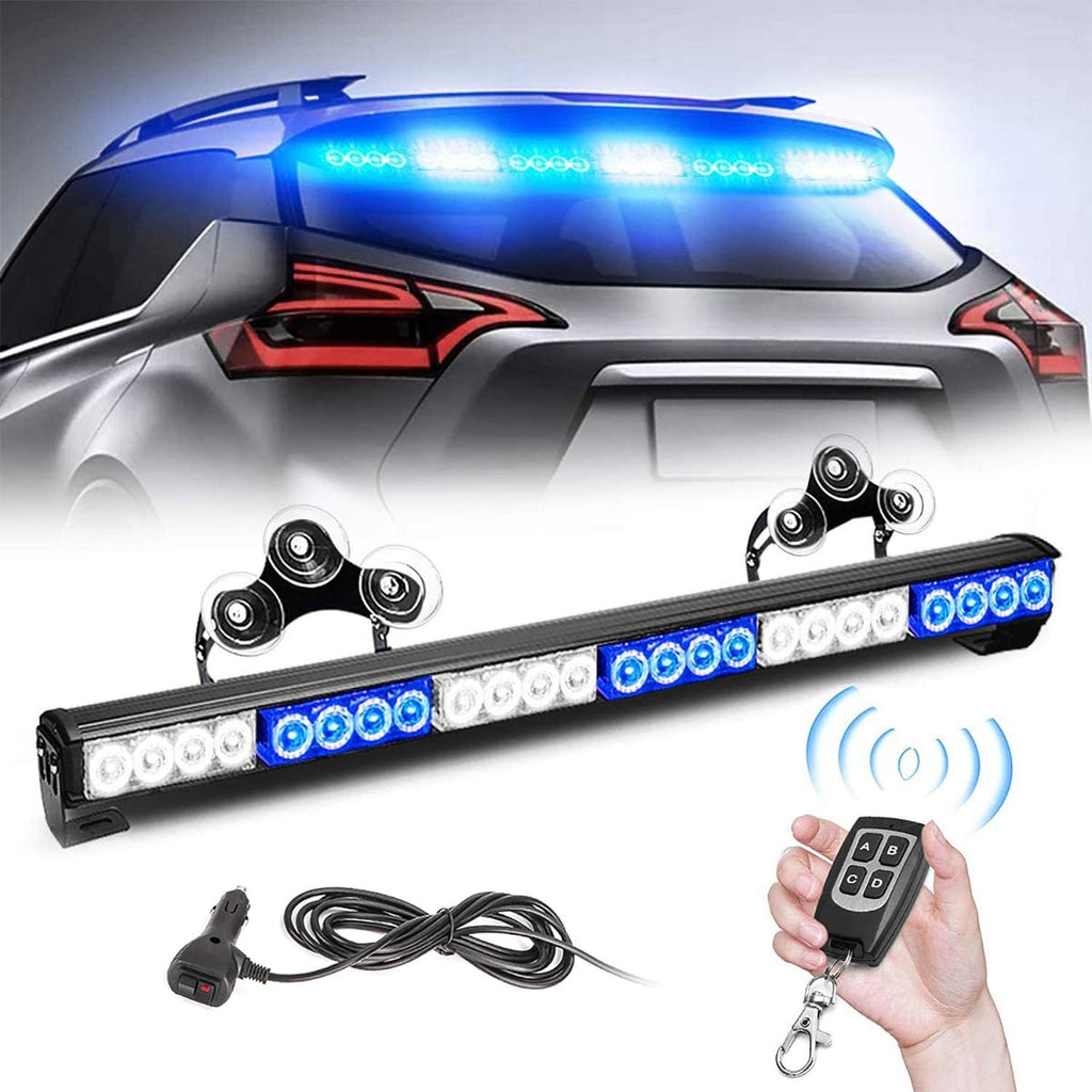 27 Inch 6 Panel LED Strobe Light Bar with Wireless Remote Control (Blue/Amber) Pack of 2 B744