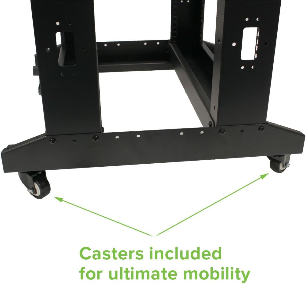 42U 4-Post Open Frame Server Rack with Casters X566