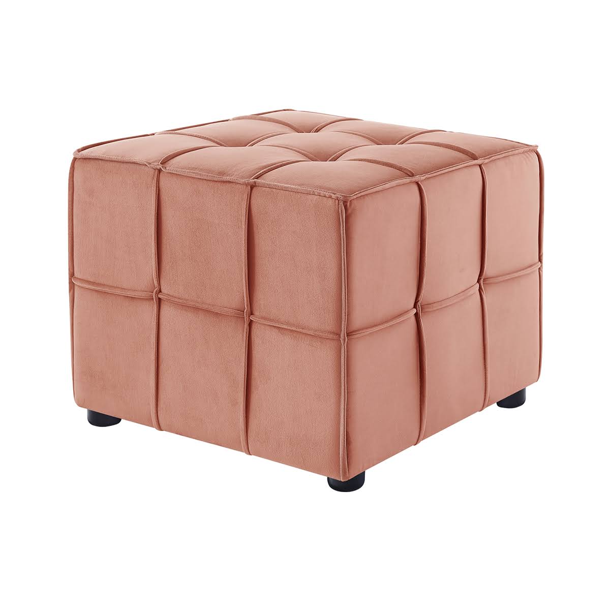 Navy Velvet Ottoman F325980