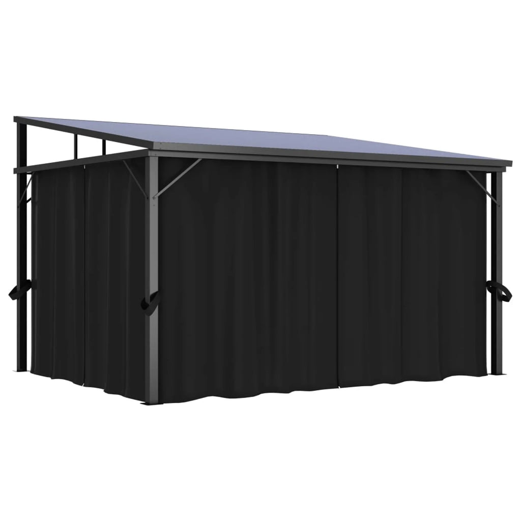 Anthracite Gazebo with Curtain E473741