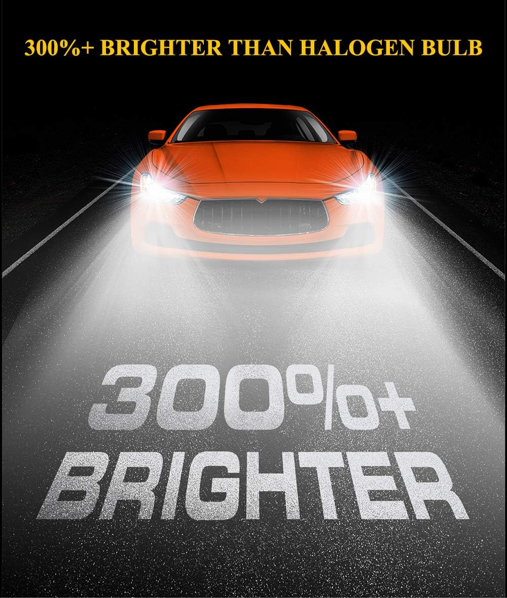 9006/HB4+9005/HB3 High Low Beam LED Headlight Bulbs Combo Kit, 12000LM Per Pair 6500K Xenon White (Pack of 4) S232