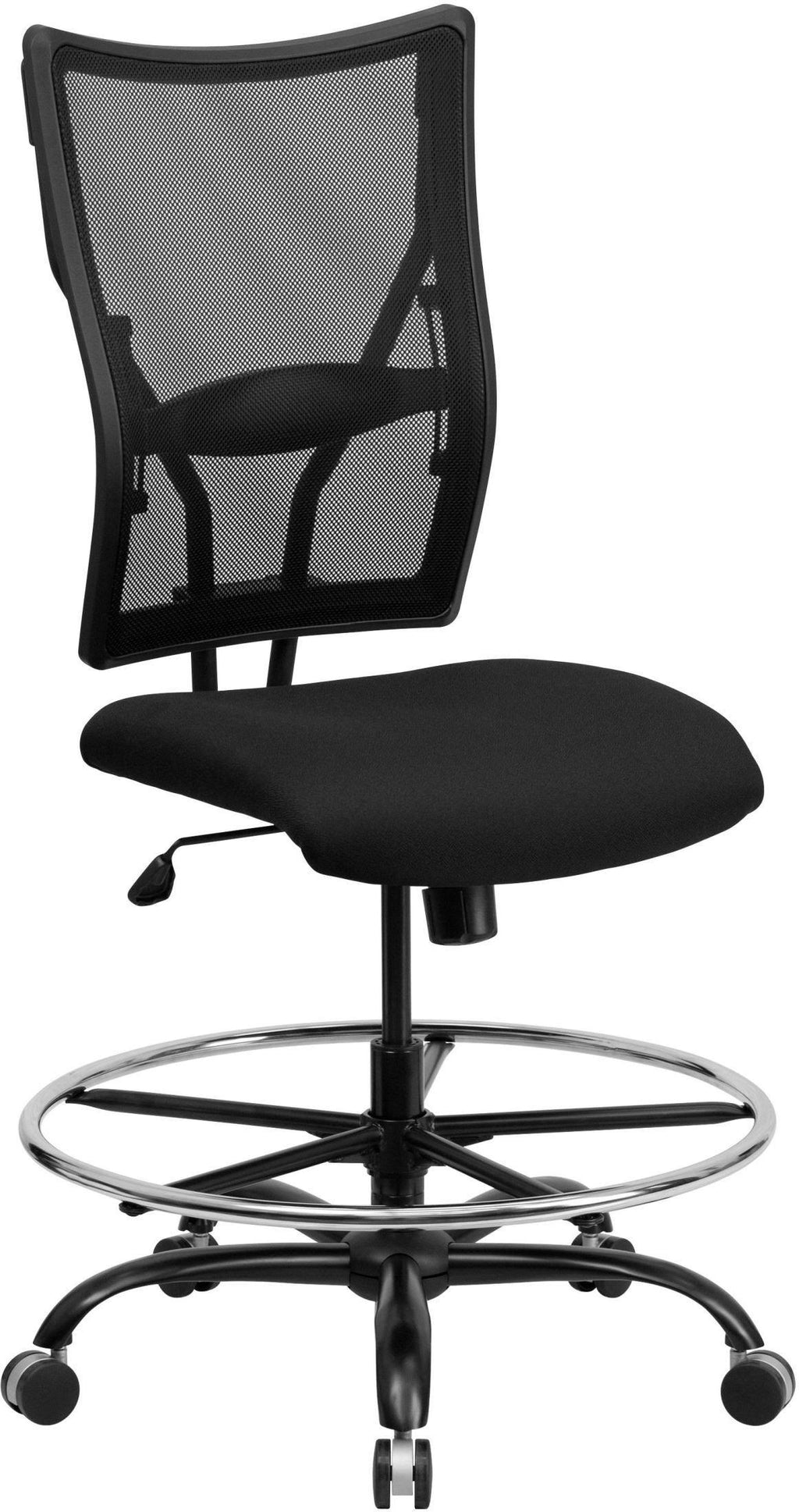 400 lb. Capacity Big & Tall Drafting Chair Black Mesh C138030