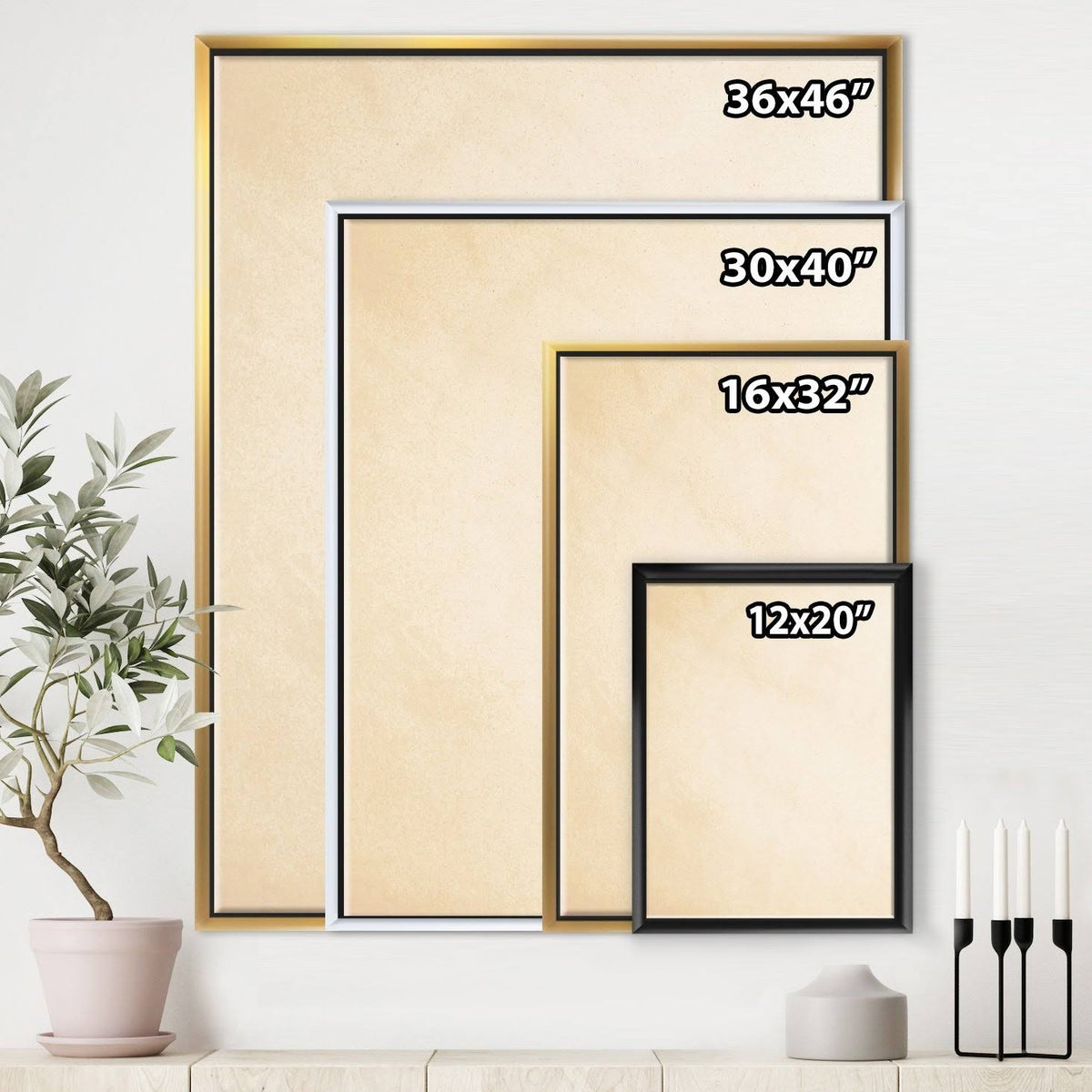 Black Framed Canvas - 34 in. Wide x 44 in. High O161246