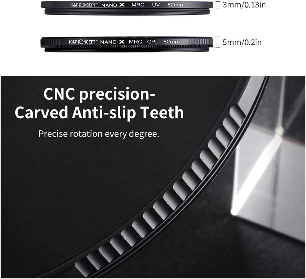 49mm Circular Polarizer & MC UV Filter Kit 2 pcs with Lens Cap K944