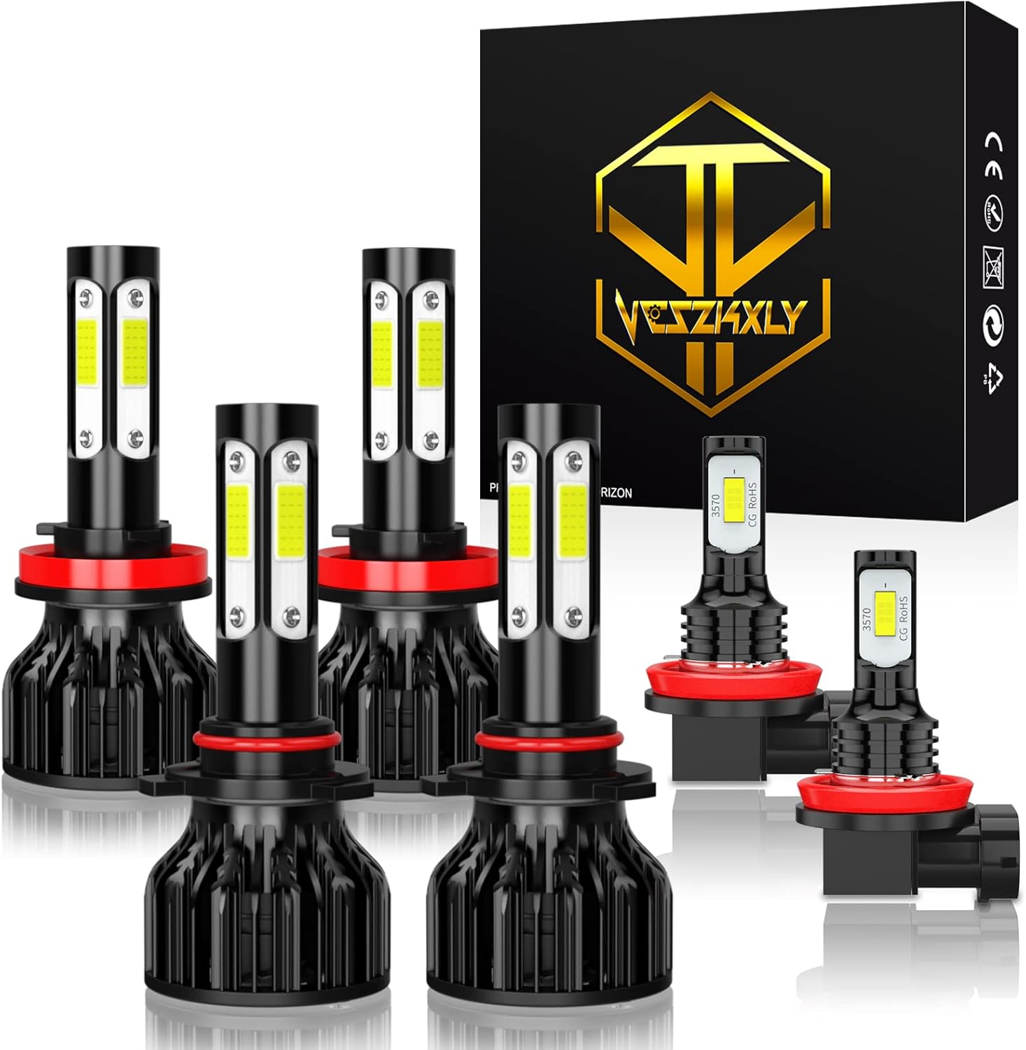9005 9006 LED Headlight Bulb Kit, 6000K Cool White, 4-Pack N67771