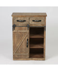 Rustic Brown Wood Sliding Barn Door Cabinet O519