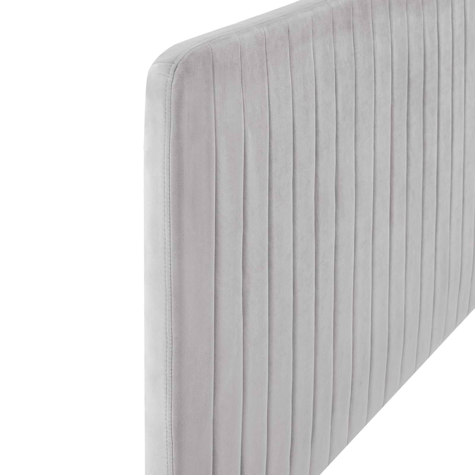 Light Gray Velvet Full/Queen Headboard D7742